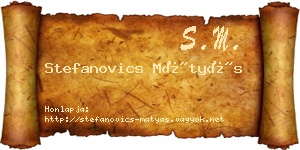 Stefanovics Mátyás névjegykártya