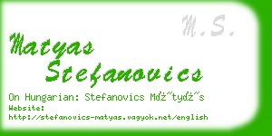 matyas stefanovics business card